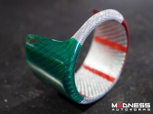 Alfa Romeo Stelvio Front Emblem Frame Cover - Carbon Fiber - Italian Theme - Feroce Carbon